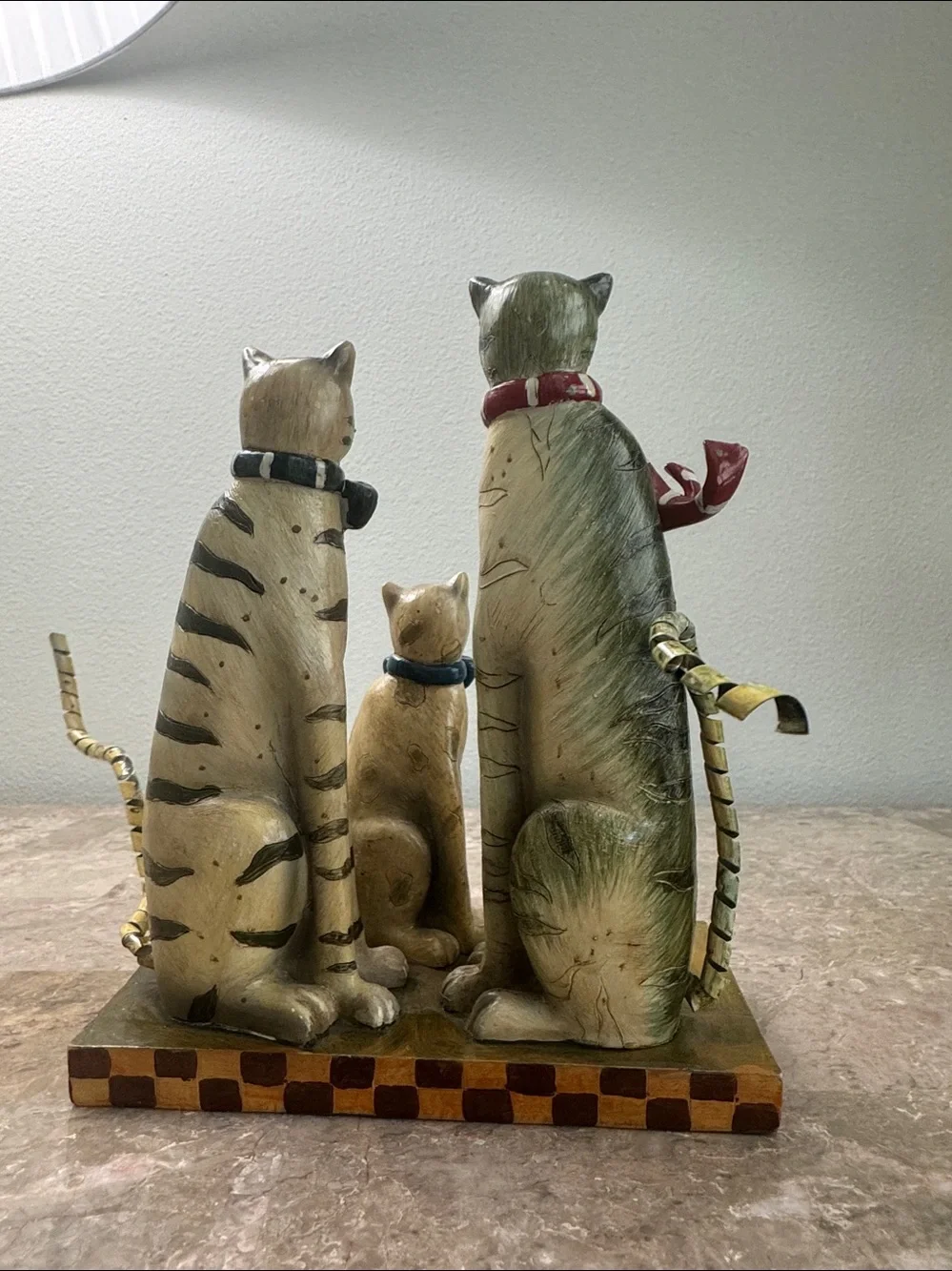 Vintage Whimsical cat trio stocking holder
